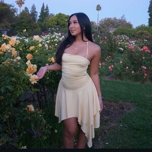 Lemon Heaven yellow halter neck dress